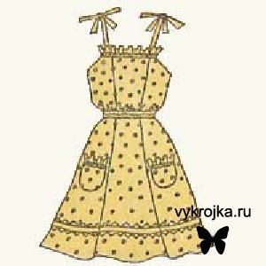 Выкройка сарафана для девочки на завязках Выкройка сарафана для девочки на завязках