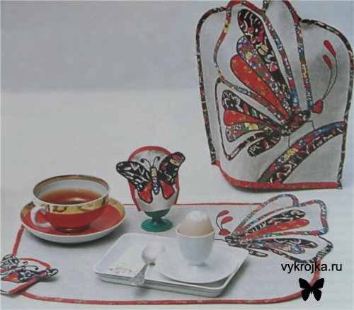 Выкройка для кухни набора "Бабочка"