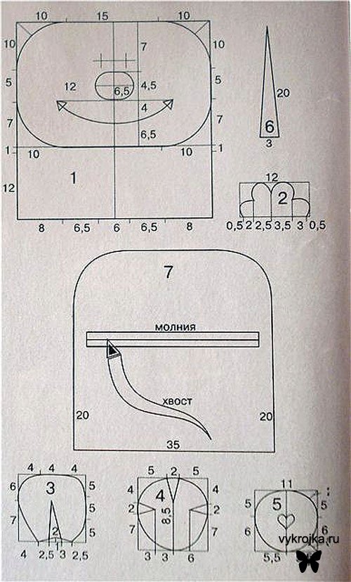 Выкройка подушки диванной Выкройка подушки диванной
