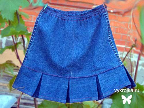 Выкройка детской джинсовой юбки Выкройка детской джинсовой юбки