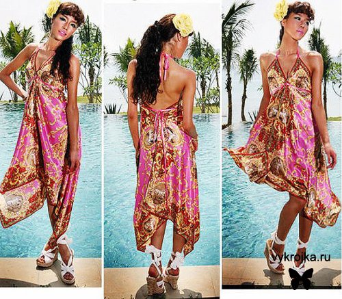 Выкройка платья из шелковых платков