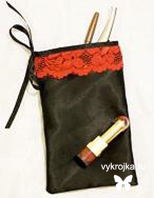 Выкройка атласной косметички