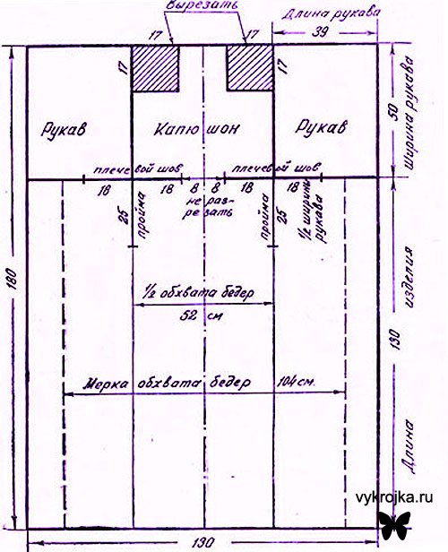 Выкройка домашнего халата Выкройка домашнего халата
